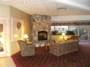 Fireside Inn & Suites in Portland - Lobby Fireplace