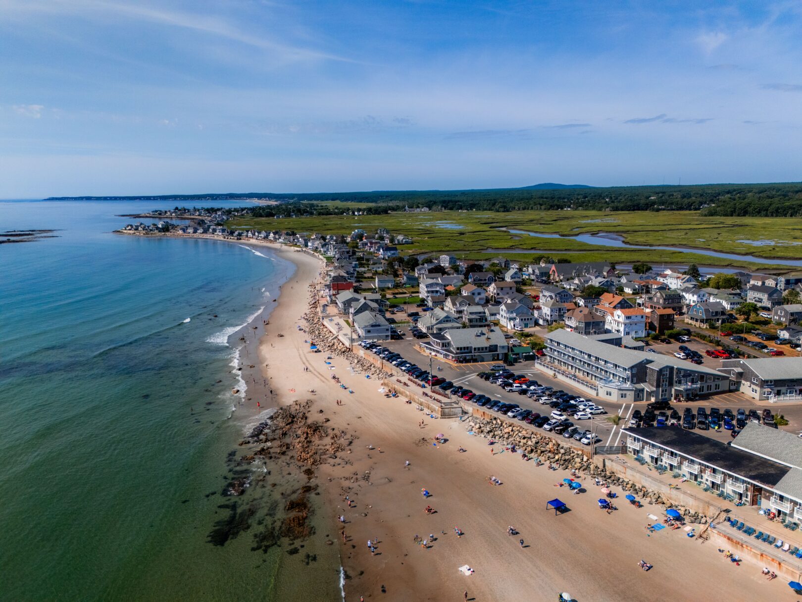 ogunquit beach maine drone view of norseman resort