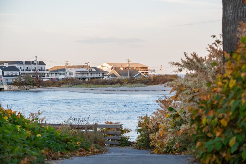 walking along marginal way ogunquit maine in the fall season view of norseman